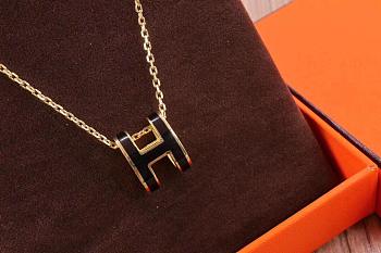 Fortok Hermes Necklace H pendant multicolor