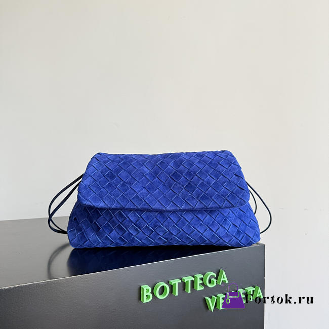 Fortok Bottega Veneta Dustbag Giorno Intrecciato Suede Bag Blue 33*19*8cm - 1