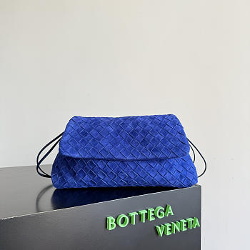 Fortok Bottega Veneta Dustbag Giorno Intrecciato Suede Bag Blue 33*19*8cm