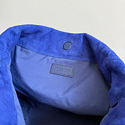 Fortok Bottega Veneta Dustbag Giorno Intrecciato Suede Bag Blue 33*19*8cm - 5