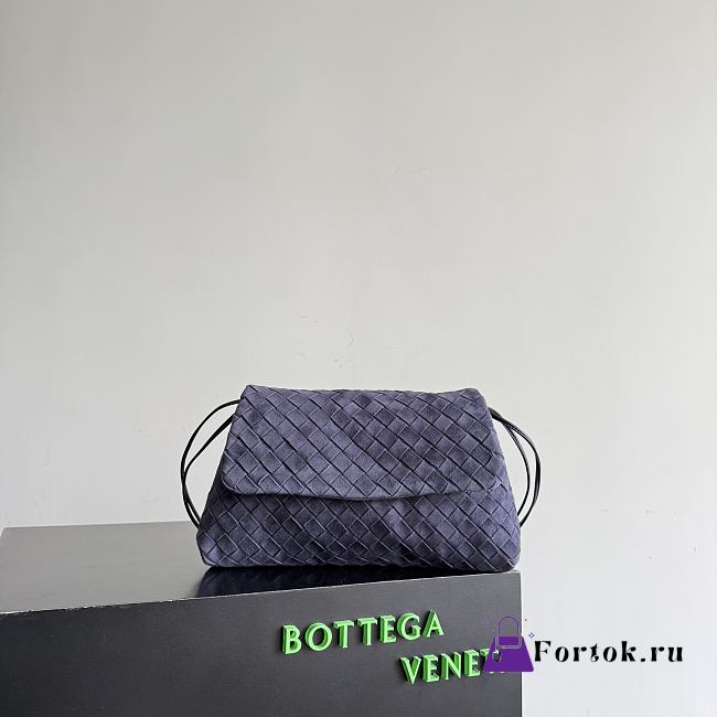 Fortok Bottega Veneta Dustbag Giorno Intrecciato Suede Bag Cloudy Indigo 33*19*8cm  - 1