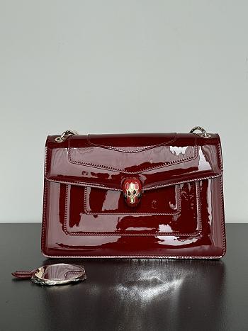 Fortok BVLGARI Serpenti Forever Patent Burgundy 27×7×18cm