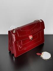 Fortok BVLGARI Serpenti Forever Patent Burgundy 27×7×18cm - 5