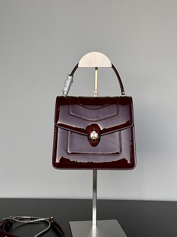 Fortok BVLGARI Serpenti Forever Patent Burgundy 18*9.5*16Cm