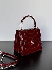 Fortok BVLGARI Serpenti Forever Patent Burgundy 18*9.5*16Cm - 5