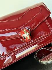 Fortok BVLGARI Serpenti Forever Patent Burgundy 22×15×4.5cm - 4