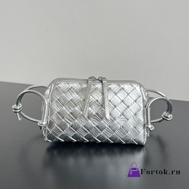Fortok Bottega Veneta Concert Pouch Light Silver 18.5*11.5*8.5cm - 1