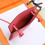 Fortok Hermès Aline Mini Bag Pink Swift Leather 20×23cm - 6