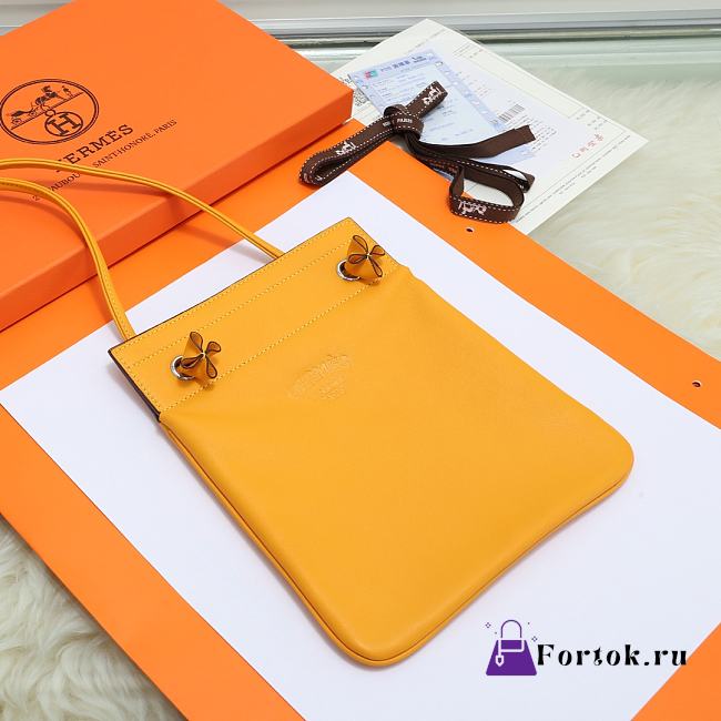 Fortok Hermès Aline Mini Bag Yellow Swift Leather 20×23cm - 1