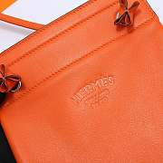 Fortok Hermès Aline Mini Bag Orange Swift Leather 20×23cm - 6