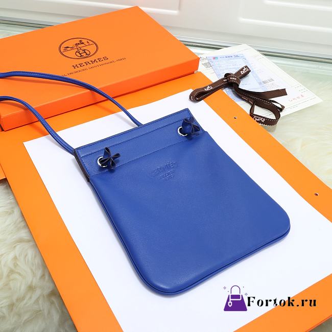 Fortok Hermès Aline Mini Bag Blue Swift Leather 20×23cm - 1