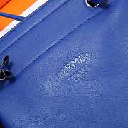 Fortok Hermès Aline Mini Bag Blue Swift Leather 20×23cm - 6