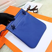 Fortok Hermès Aline Mini Bag Blue Swift Leather 20×23cm - 4
