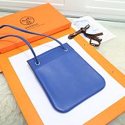 Fortok Hermès Aline Mini Bag Blue Swift Leather 20×23cm - 2