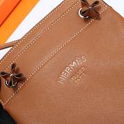 Fortok Hermès Aline Mini Bag Brown Swift Leather 20×23cm - 6