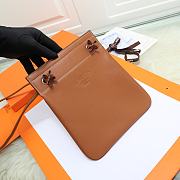 Fortok Hermès Aline Mini Bag Brown Swift Leather 20×23cm - 5