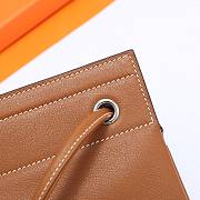 Fortok Hermès Aline Mini Bag Brown Swift Leather 20×23cm - 3