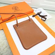 Fortok Hermès Aline Mini Bag Brown Swift Leather 20×23cm - 2