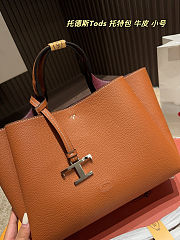 Fortok Tod's T Timeless Leather Tote Bag Brown 27.20cm - 5