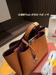 Fortok Tod's T Timeless Leather Tote Bag Brown 27.20cm - 3