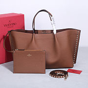 Fortok Valentino Garavani Rockstud Tote Bag Brown 41*25*18 cm - 1