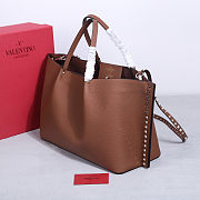 Fortok Valentino Garavani Rockstud Tote Bag Brown 41*25*18 cm - 6