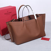Fortok Valentino Garavani Rockstud Tote Bag Brown 41*25*18 cm - 5