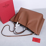 Fortok Valentino Garavani Rockstud Tote Bag Brown 41*25*18 cm - 2