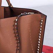 Fortok Valentino Garavani Rockstud Tote Bag Brown 41*25*18 cm - 3