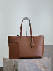 Fortok Saint Laurent Shopping East-West Tote Bag Brown 38×28×13cm - 1