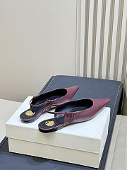 Fortok Saint Laurent Anne-Marie slingback pumps Burgundy - 5