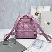 Fortok Dior Medium Caro Backpack Pink 23 x 26.5 x 12.5 cm - 3