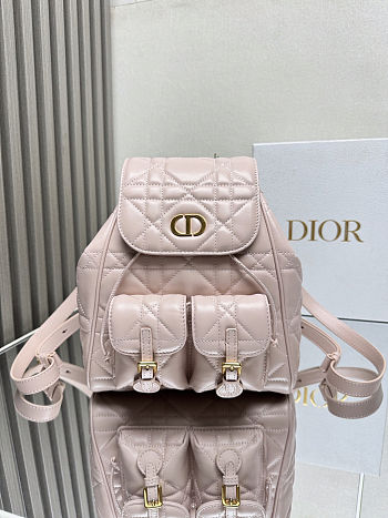 Fortok Dior Medium Caro Backpack Powder Pink 23 x 26.5 x 12.5 cm