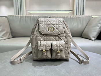 Fortok Dior Medium Caro Backpack Powder Grey 23 x 26.5 x 12.5 cm