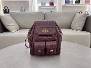 Fortok Dior Medium Caro Backpack Burgundy 23 x 26.5 x 12.5 cm - 1