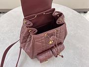 Fortok Dior Medium Caro Backpack Burgundy 23 x 26.5 x 12.5 cm - 2