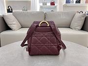 Fortok Dior Medium Caro Backpack Burgundy 23 x 26.5 x 12.5 cm - 3