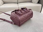 Fortok Dior Medium Caro Backpack Burgundy 23 x 26.5 x 12.5 cm - 5
