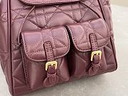 Fortok Dior Medium Caro Backpack Burgundy 23 x 26.5 x 12.5 cm - 6