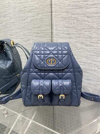 Fortok Dior Medium Caro Backpack Powder Blue 23 x 26.5 x 12.5 cm