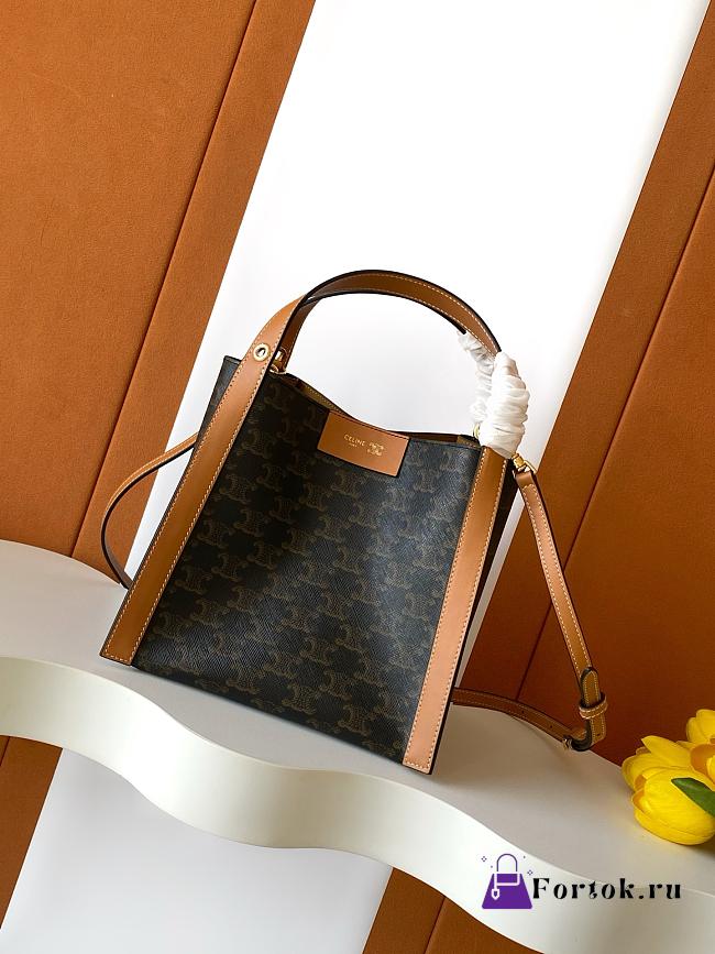 Fortok Celine Small Cube Bag Triomphe Black 18.5x21x17cm - 1