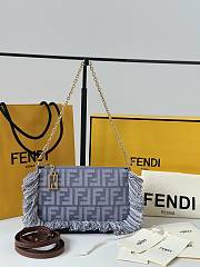 Fortok Fendi FF Jacquard Fringed Baguette Pouch Fringe 20 x 3 x 12cm - 1