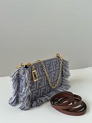 Fortok Fendi FF Jacquard Fringed Baguette Pouch Fringe 20 x 3 x 12cm - 6