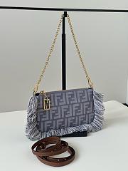 Fortok Fendi FF Jacquard Fringed Baguette Pouch Fringe 20 x 3 x 12cm - 5