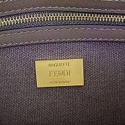 Fortok Fendi Baguette Jacquard FF Fabric Bag Brown 27×6×14cm  - 5