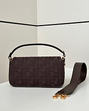 Fortok Fendi Baguette Jacquard FF Fabric Bag Brown 27×6×14cm  - 6