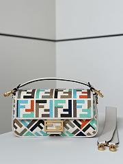 Fortok Fendi Baguette Jacquard FF Fabric Bag Multicolor 27×6×14cm  - 1