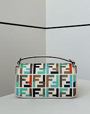 Fortok Fendi Baguette Jacquard FF Fabric Bag Multicolor 27×6×14cm  - 3