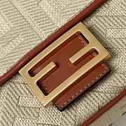 Fortok Fendi Baguette Jacquard FF Fabric Bag Tan 27×6×14cm  - 3
