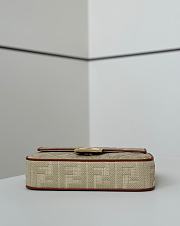 Fortok Fendi Baguette Jacquard FF Fabric Bag Tan 27×6×14cm  - 2